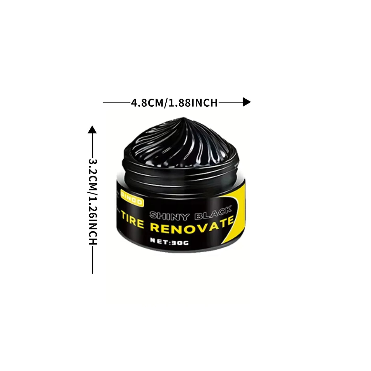 Black Shiny Tire Wax 30g - Durable, Long-Lasting Protection and Repair for All Kinds of Tires - Prevents Cracks and Whitens