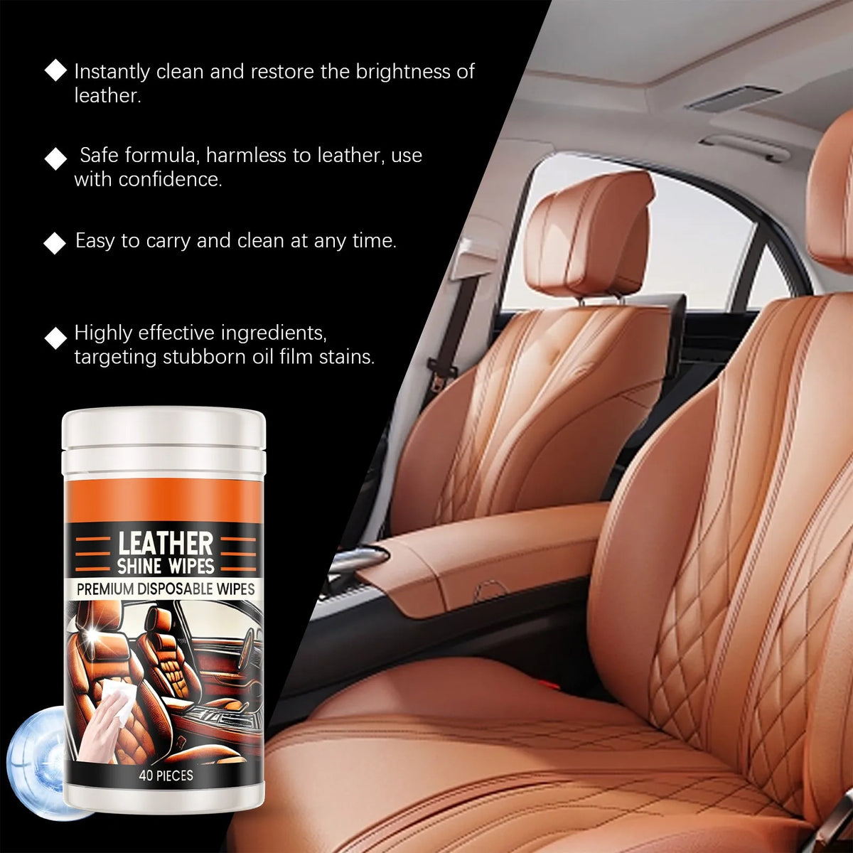 Car Interior Leather Cleaning Wipes