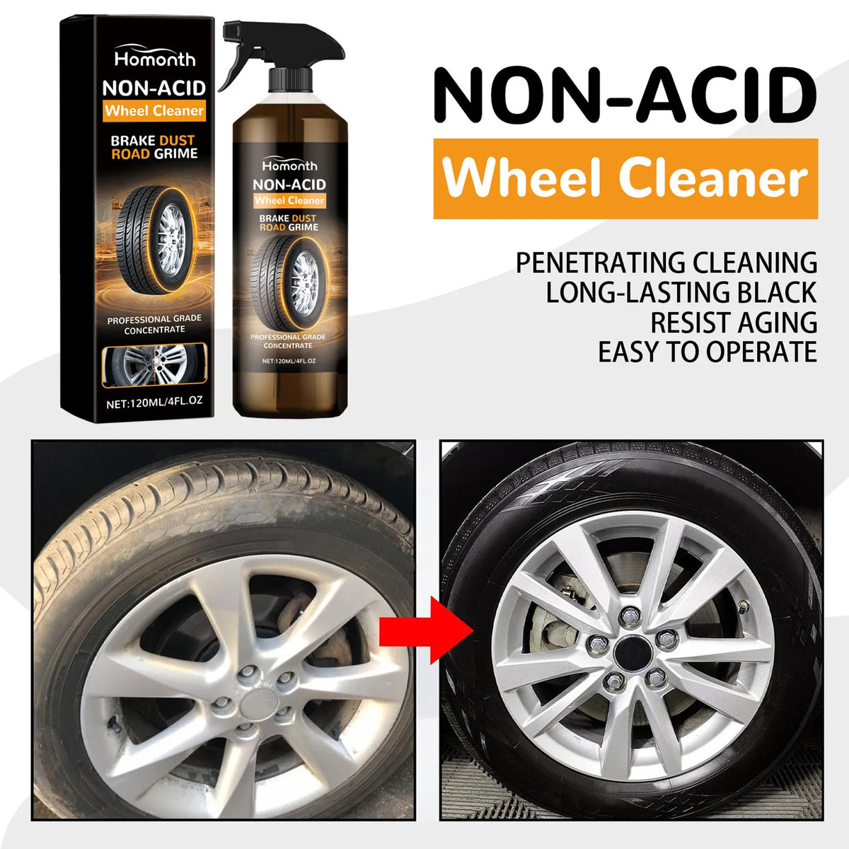 Car Tire Cleaner Kit Wheel Rim Polish Restoration
