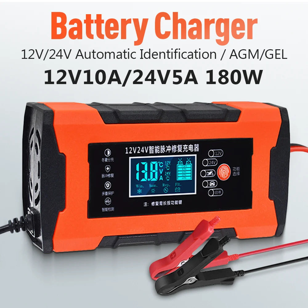 Car Battery Charger 10A 12V Automotive Battery Charger 24V 5A