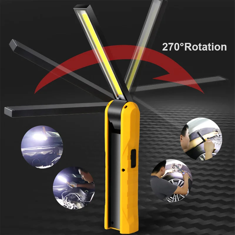 Portable COB Work Light Magnetic Flashlight