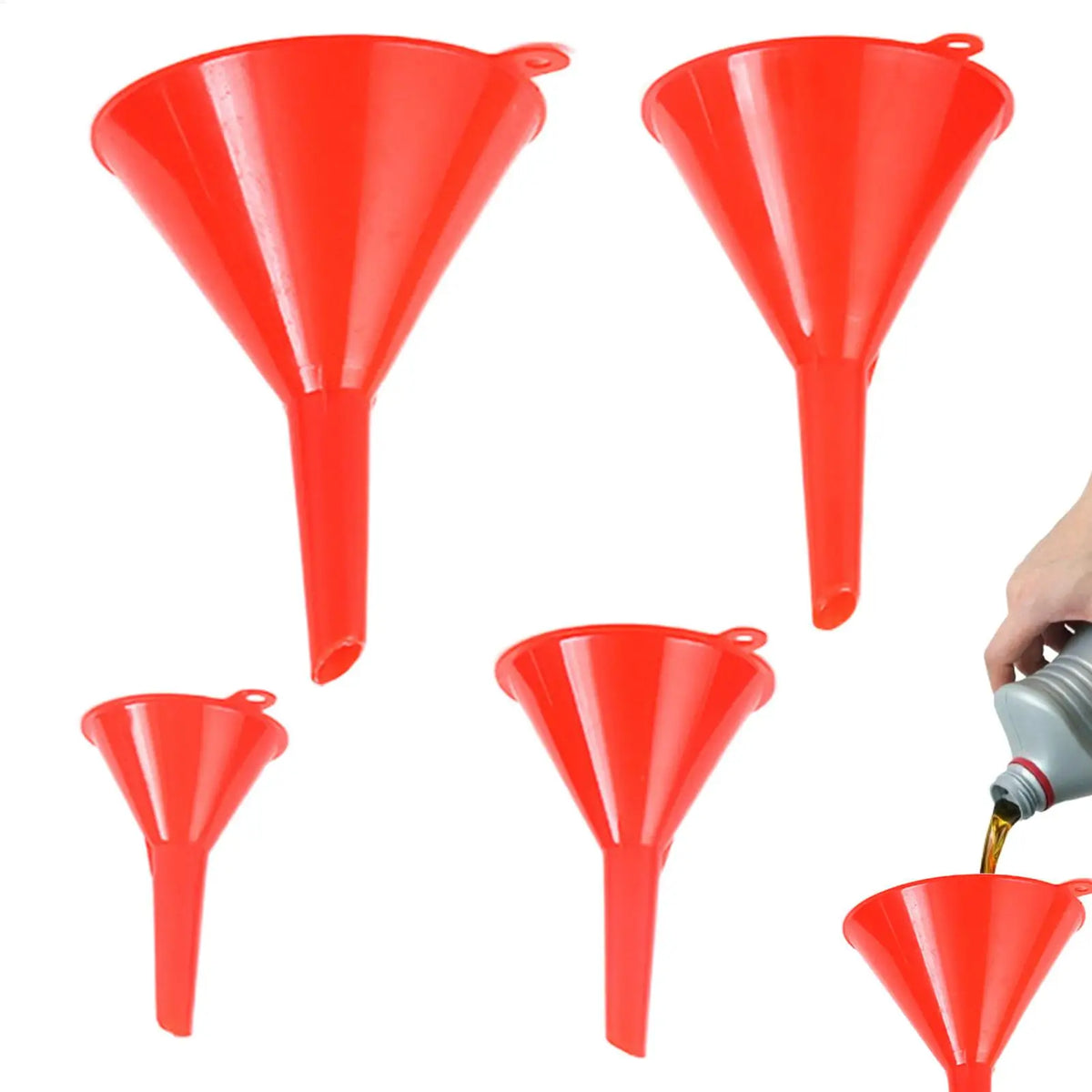 Funnel Set 4 Piece Reusable Tool Engine Oil Funnel