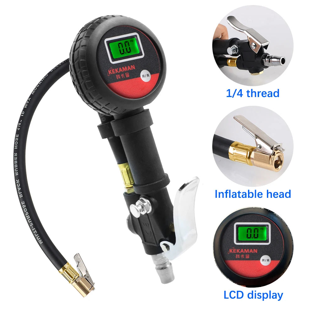 High Precision Monitor System Test Accessories Auto Tire Pressure Gauge LCD Digital Tyre Tester for Car Truck Vehicle Motorcycle