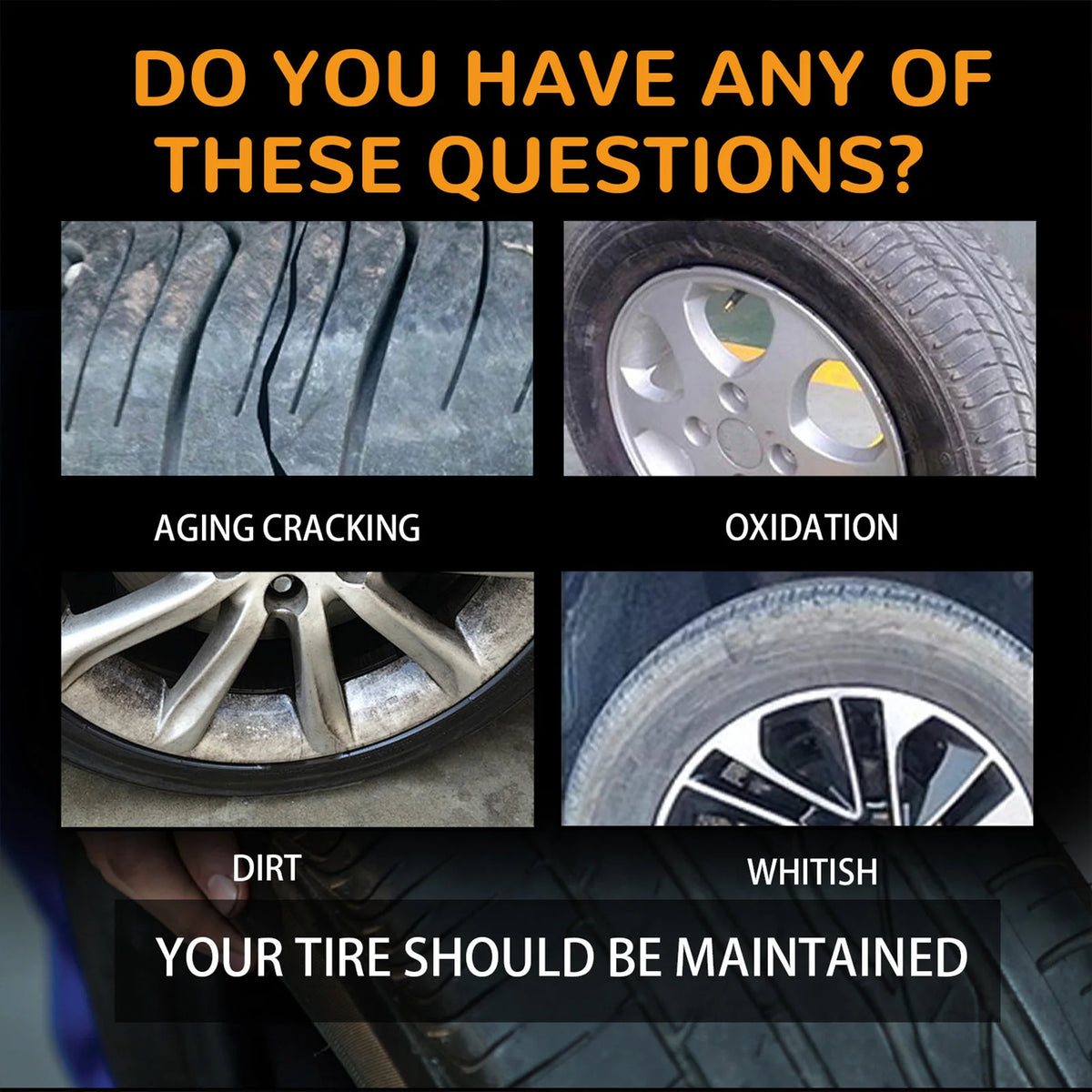Car Tire Cleaner Kit Wheel Rim Polish Restoration