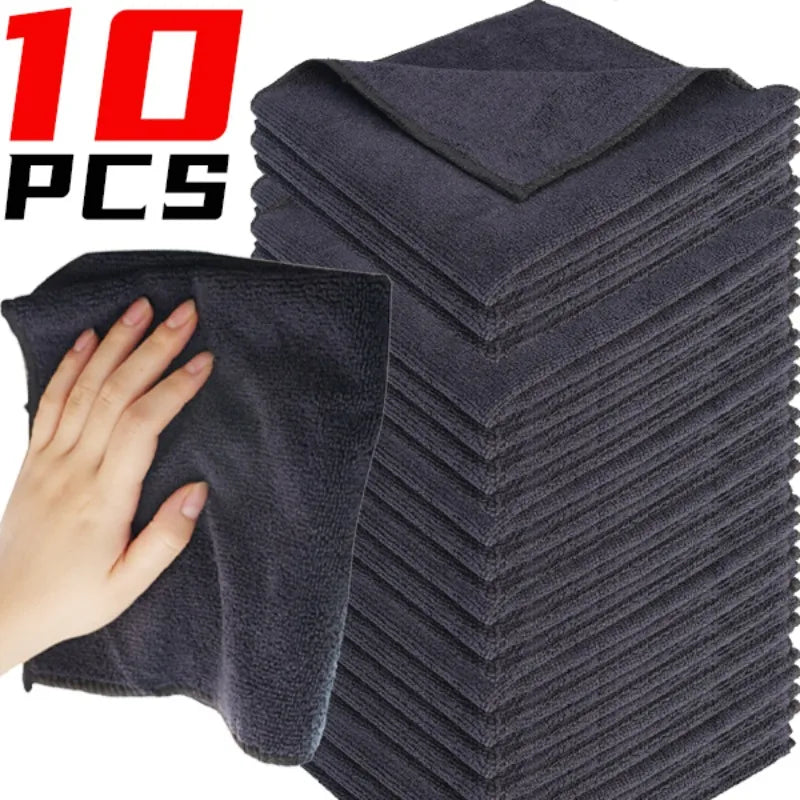 1-10pcs Black Towel Car Wipe Towel Microfibre Car Cleaning Rags