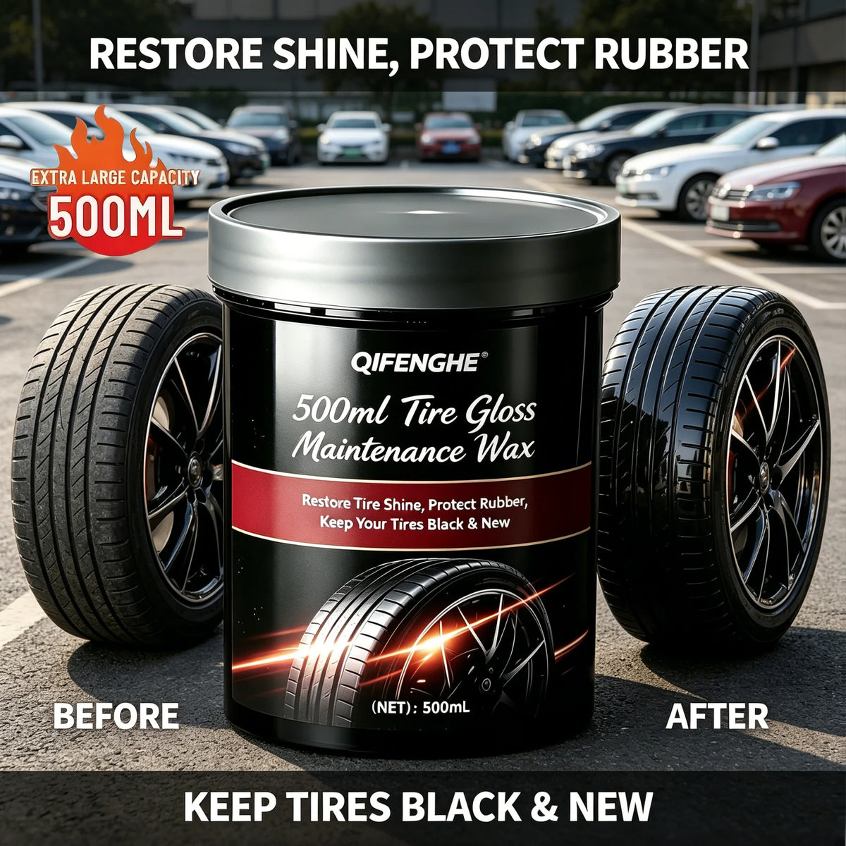 Tire Gloss Maintenance Wax, Restore Tire Shine
