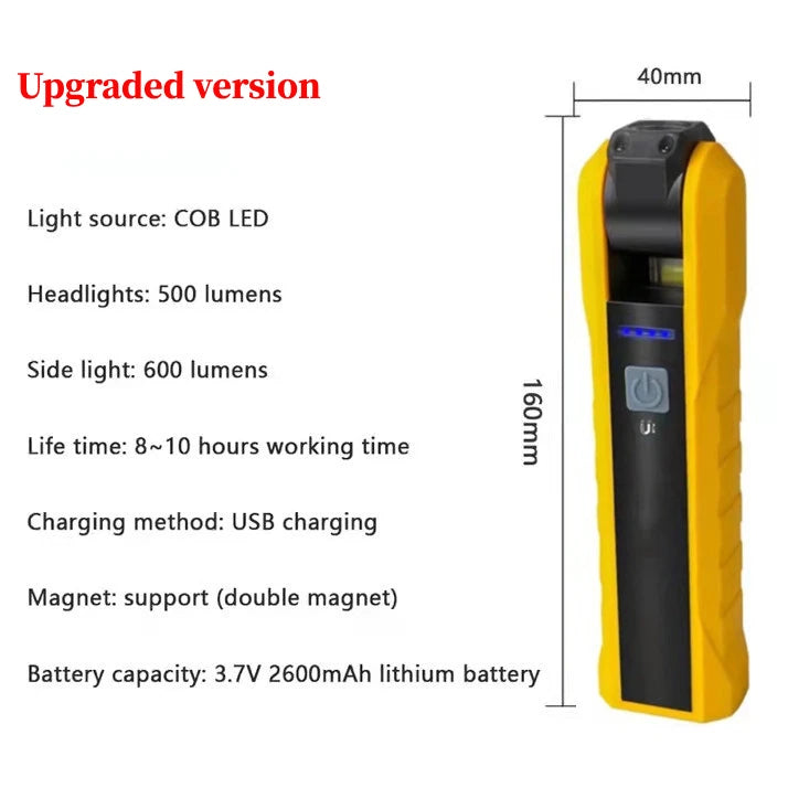 Portable COB Work Light Magnetic Flashlight