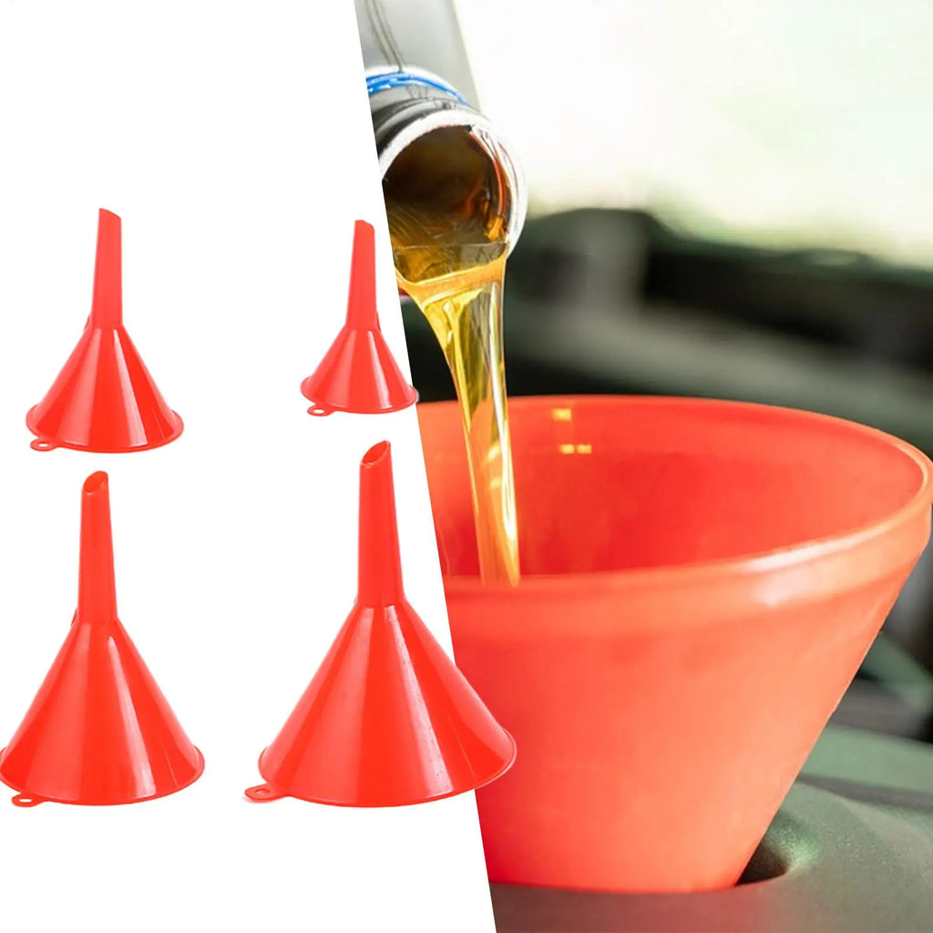 Funnel Set 4 Piece Reusable Tool Engine Oil Funnel