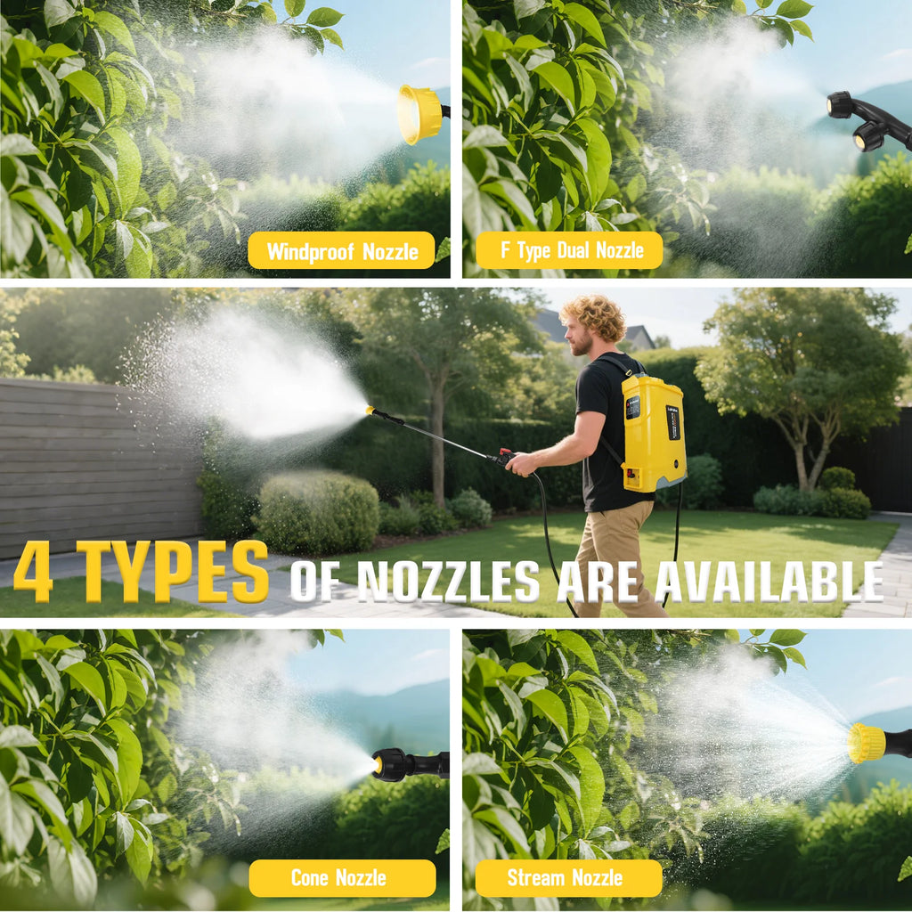 Battery Powered Backpack Sprayer 5.3 Gallon 0-100 PSI