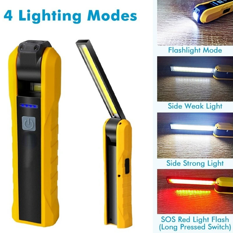 Portable COB Work Light Magnetic Flashlight