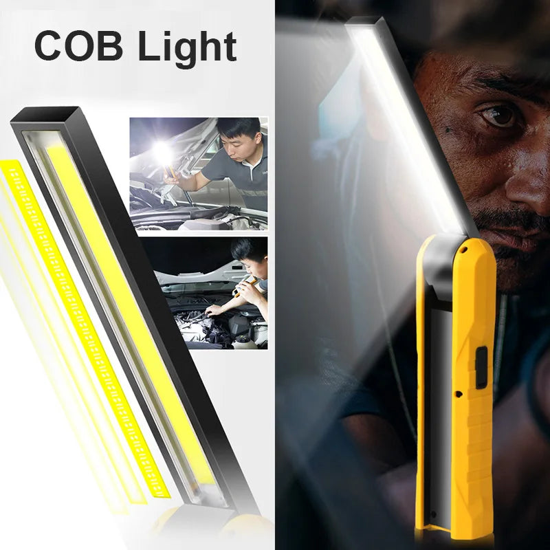 Portable COB Work Light Magnetic Flashlight