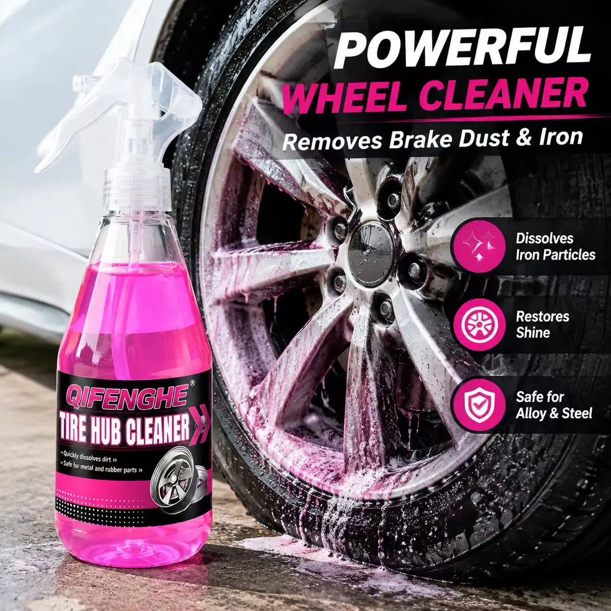 Auto Wheel Cleaner Spray Tire Rim Hub Brake Dust Remover