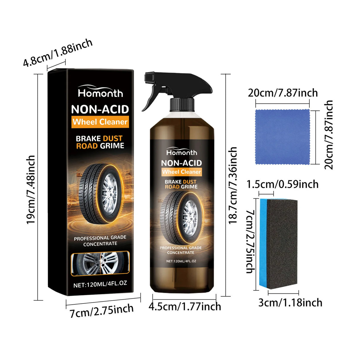 Car Tire Cleaner Kit Wheel Rim Polish Restoration